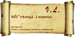 Várkonyi Levente névjegykártya